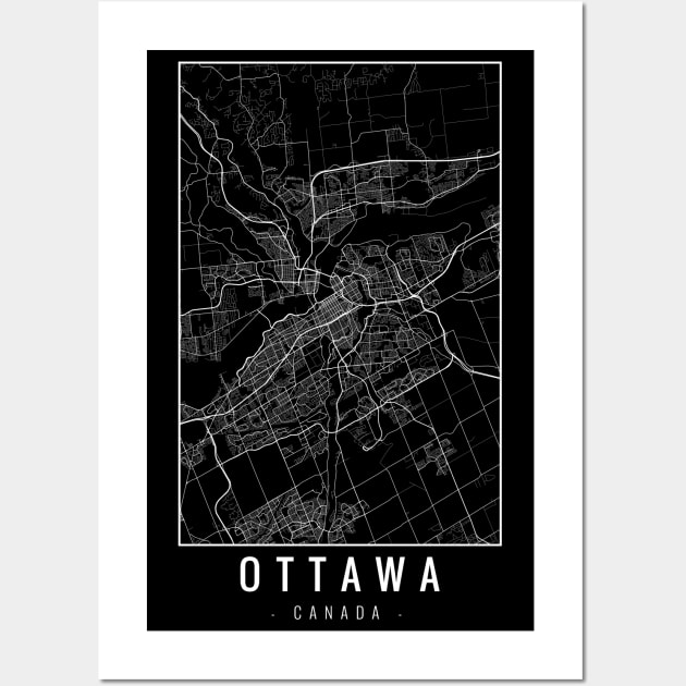 Ottawa Canada Minimalist Map Wall Art by Mapagram